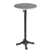 60 cm ronde hoge tafel kantelbaar zwart/zilver en zwart marmeren blad