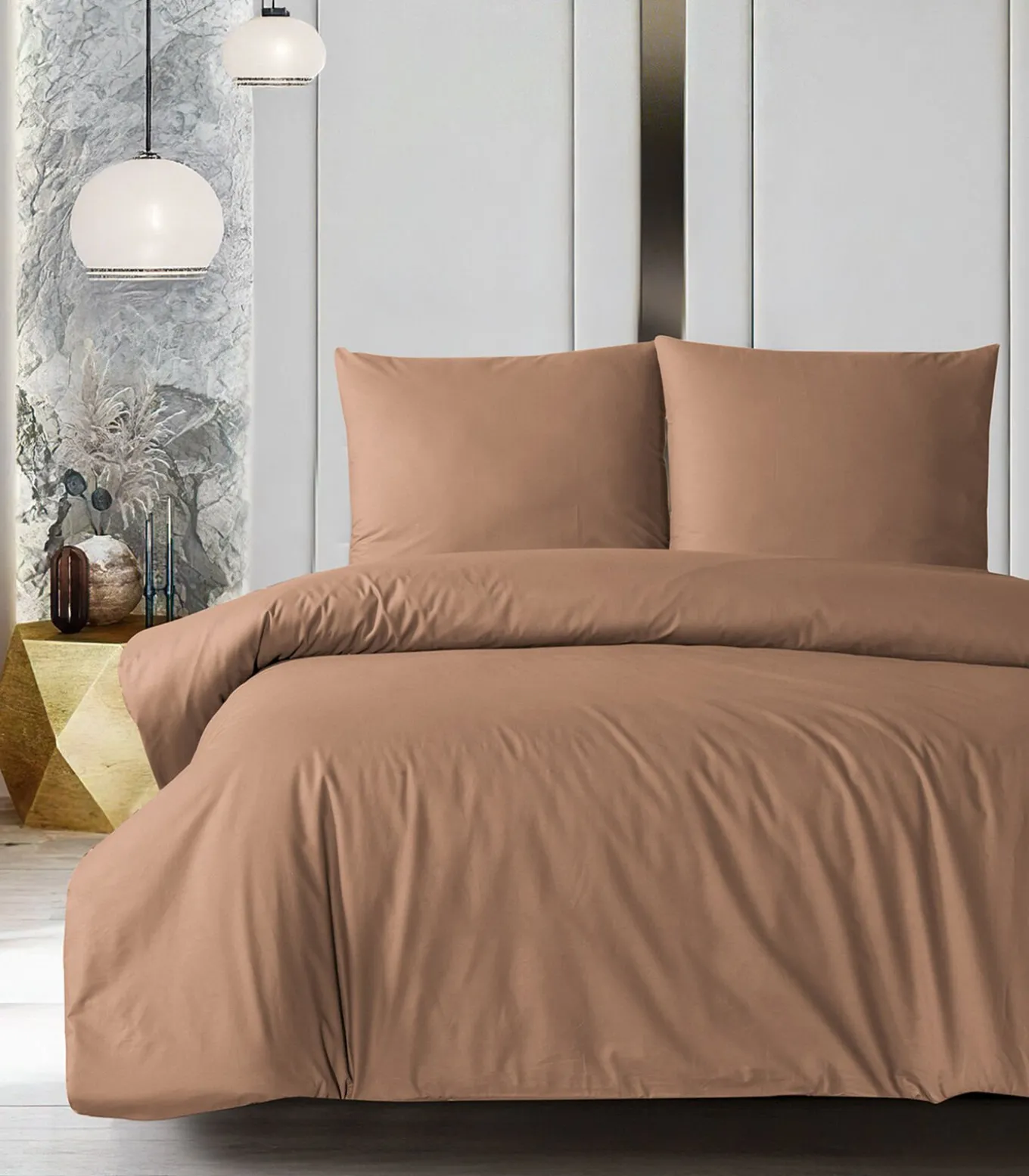 2 persoons beddengoed 200x200 cm+2 kussenslopen 65x65 cm in katoen