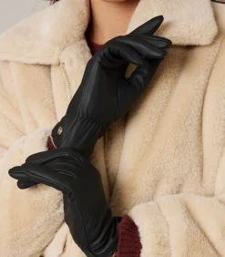 ACTS - Eenvoudige leren handschoenen met metalen logodetail