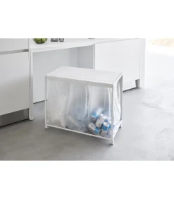 Afvalscheidingsprullenbak met wielen - 3 comp - Tower - Wit