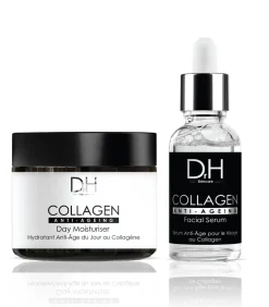 Anti-aging gezichtsserum met collageen 30ml + Anti-aging hydraterende dagcrème met collageen 60ml