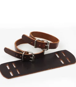 Armband Heren - Breed Bruin Leder met Dubbele Gesp