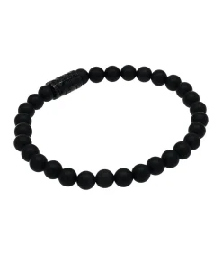 Armband voor dames en heren, unisex, roestvrij staal, onyx | schorpioen