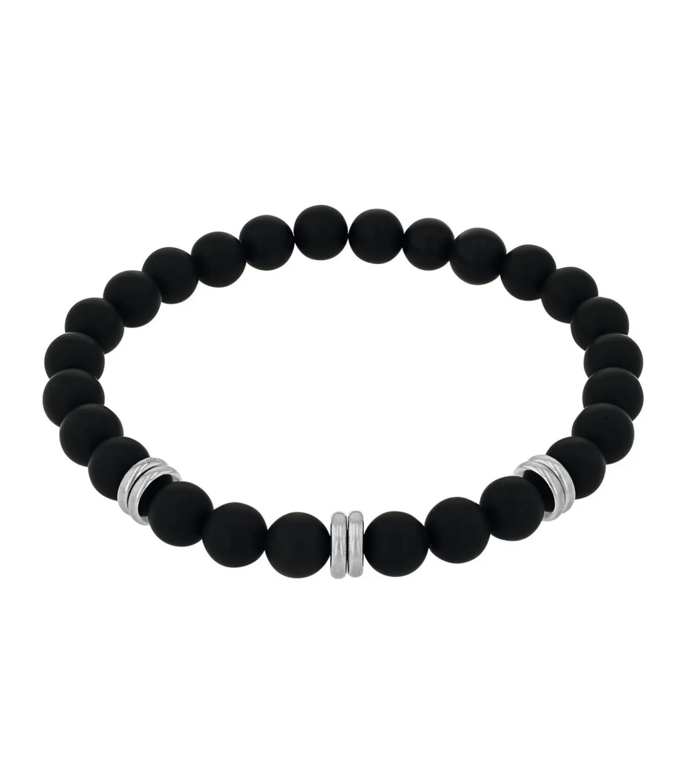 Armband voor mannen, roestvrij staal, agaat