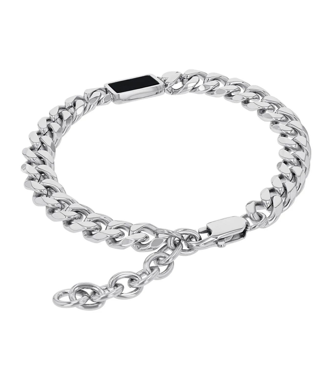 Armband voor mannen, roestvrij staal, agaat