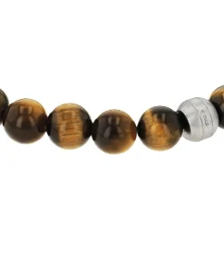 Armband voor mannen, roestvrij staal, tijgeroog