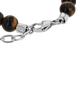 Armband voor mannen, roestvrij staal, tijgeroog, agaat