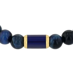 Armband voor mannen, roestvrij staal, tijgeroog