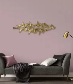 Art for the Home Metal Art - Golden birds - 36x112
