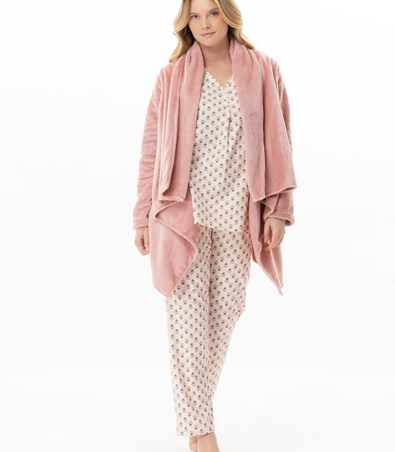 Asymmetrische jas van flanellen pluche ESSENTIEL 179