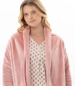 Asymmetrische jas van flanellen pluche ESSENTIEL 179