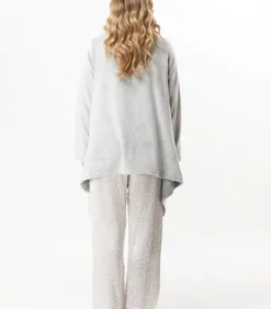 Asymmetrische jas van flanellen pluche ESSENTIEL 179