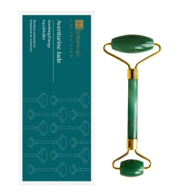 Aventurijn Jade Kalmerende Energie Gezichtsrollers (Goudkleurig Handvat)