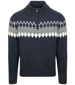 Avery Nordic Half Zip Trui Wolblend Navy