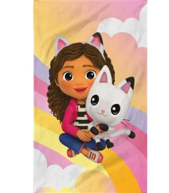 Bad- en strandhanddoek met print, 100% katoen GABBY'S POPPENHUIS RAINBOW