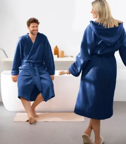 Badjas Reese, Marineblauw - XL - Unisex - Katoen/Polyester