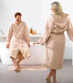 Badjas Reese, Zand - S - Unisex - Katoen/Polyester