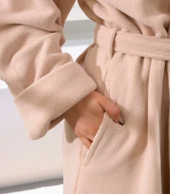 Badjas Reese, Zand - S - Unisex - Katoen/Polyester