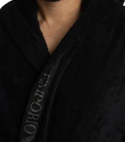 Badjas Van Badstof Met Logo-Afwerking