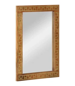 Badkamerspiegel 50x70x2,5 cm massief mangohout en glas