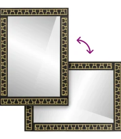 Badkamerspiegel 50x70x2,5 cm massief mangohout en glas