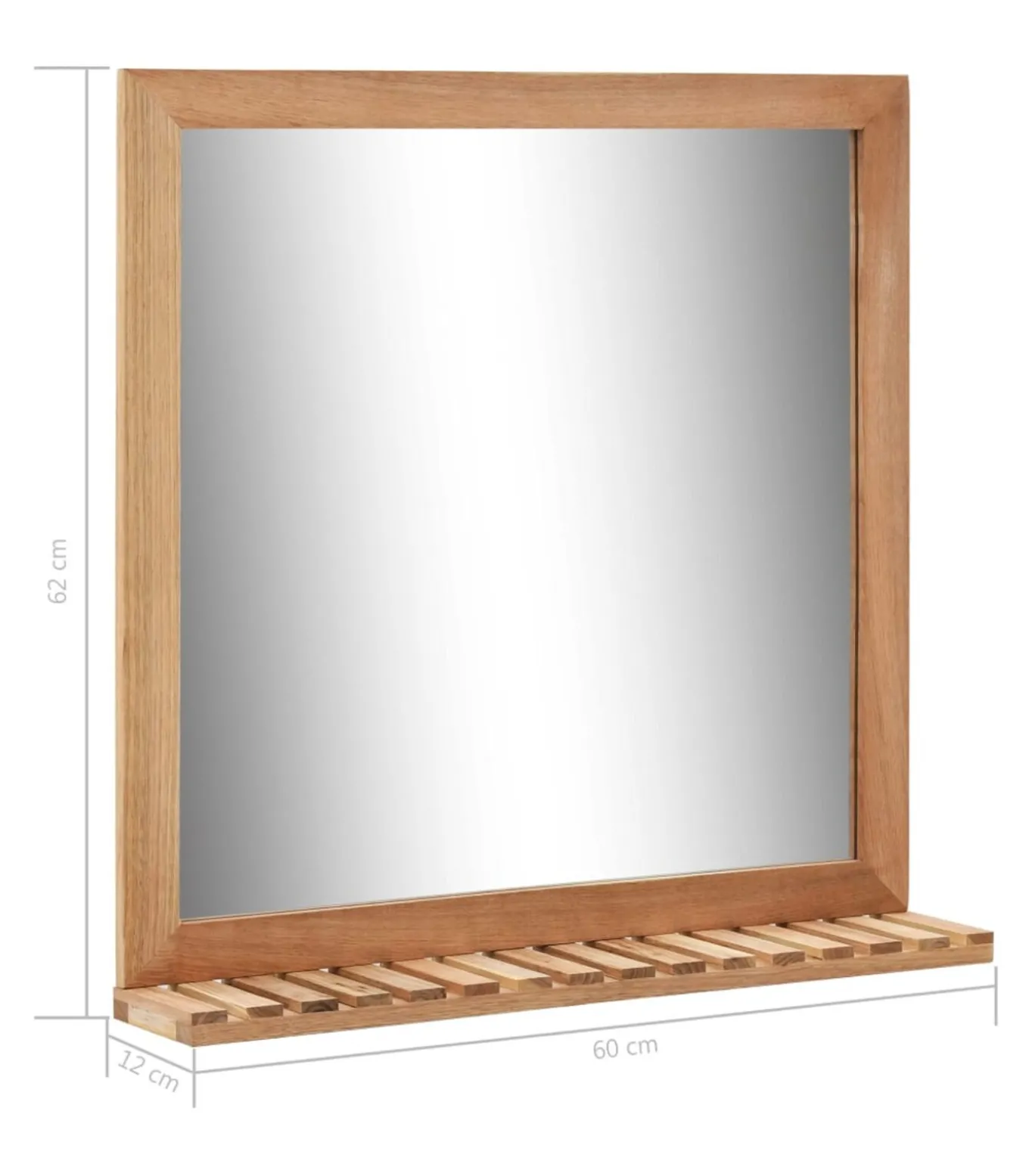 Badkamerspiegel 60x12x62 massief walnotenhout