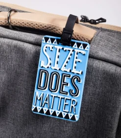 Bagagelabel - Size does matter- blauw