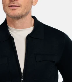 Baileys Gebreid Vest met Rits – Navy