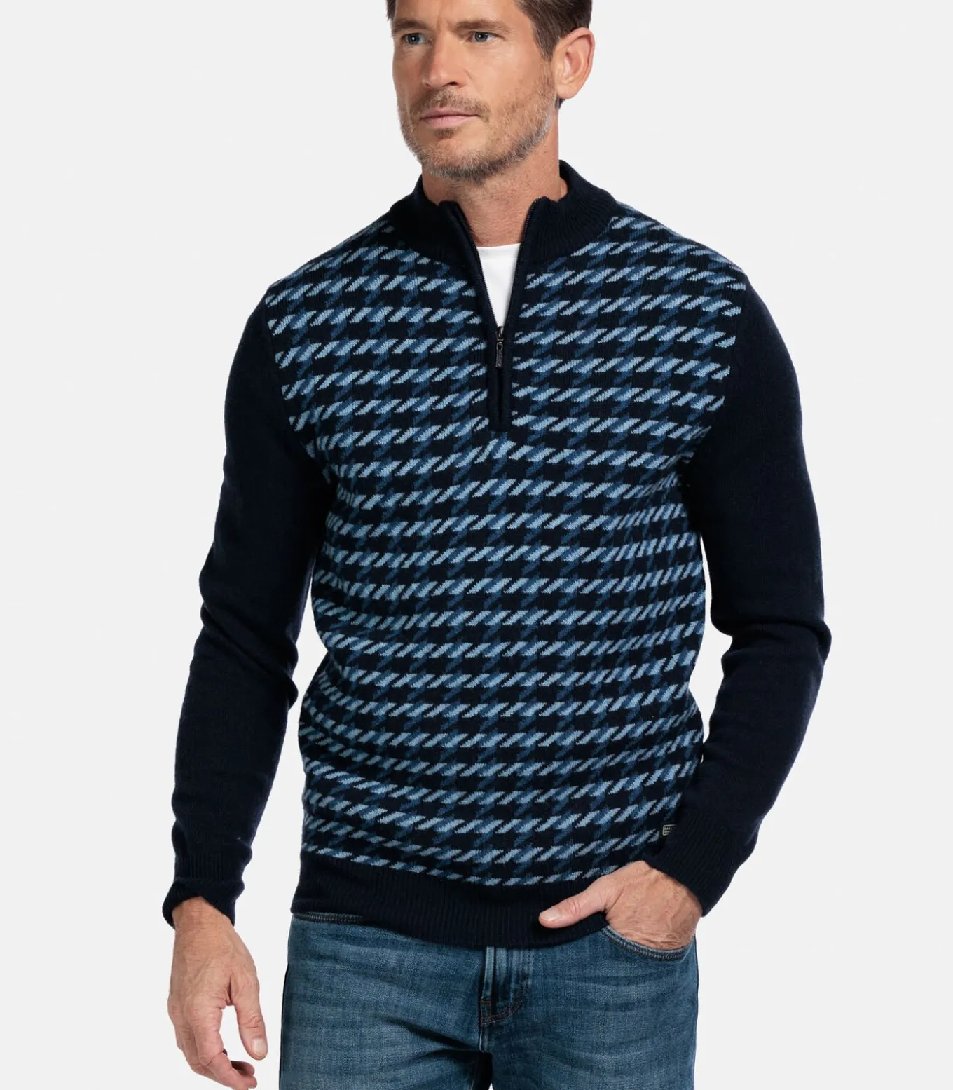 Baileys lamswollen trui - Blauw