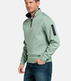 Baileys Sweater met Halve Rits – Misty Groen