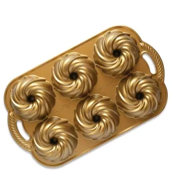 Bakvorm Swirl Bundtette Goud - 6 stuks