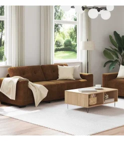 Bank 2 pcs Bruin 221 x 78 x 80 cm Kunstleer