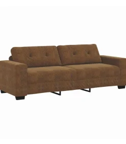 Bank met kussen Bruin Kunstleer en Hout