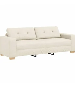 Bank met kussen met kussen Beige 220 x 78 x 84 cm Linnen