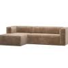 Bean Hoekbank Links - Chenille - Velvet Taupe - 73x305x175