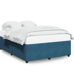 Bedframe fluweel blauw 160x200 cm