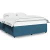 Bedframe fluweel blauw 200x200 cm