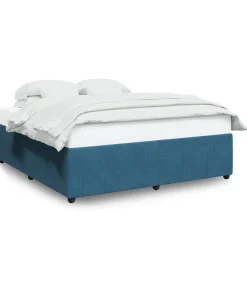 Bedframe fluweel blauw 200x200 cm