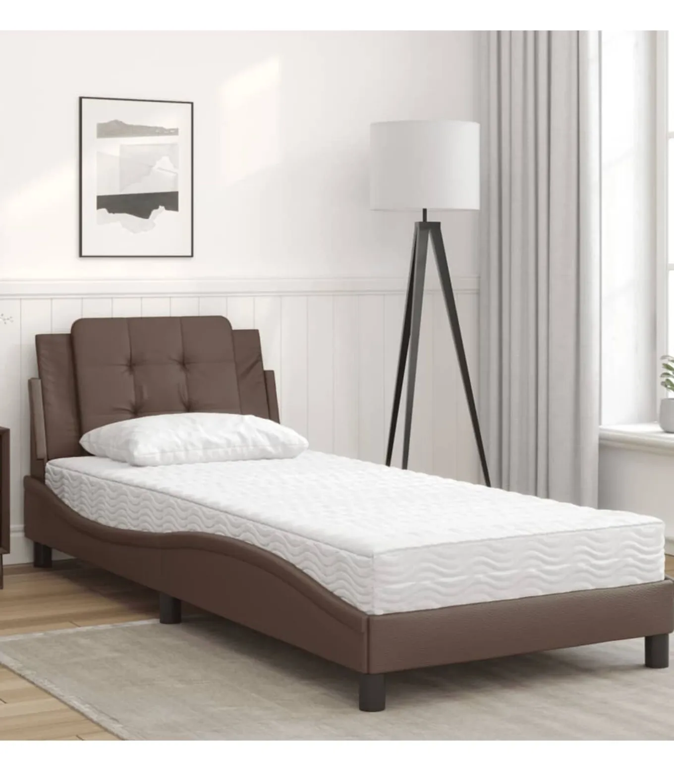 Bedframe zonder matras "Zadar" kunstleer bruin 80x200 cm
