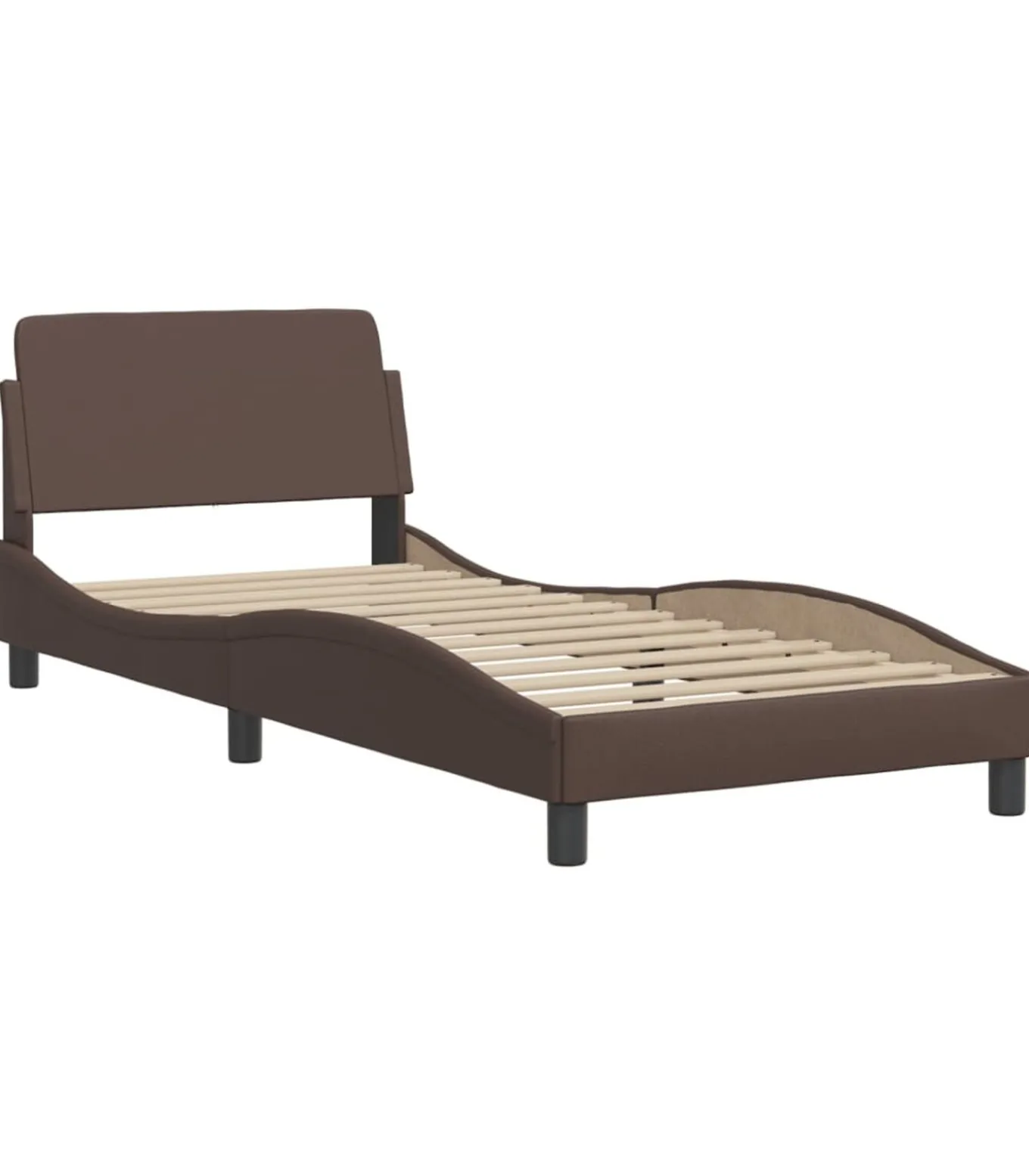 Bedframe zonder matras "Zadar" kunstleer bruin 80x200 cm