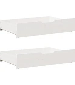 Bedlades 2 st 85x55x17 cm massief grenenhout wit