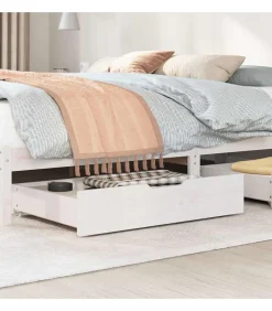 Bedlades 2 st 85x55x17 cm massief grenenhout wit