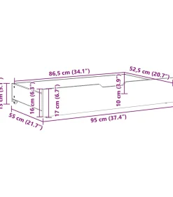 Bedlades 2 st 95x55x17 cm massief grenenhout