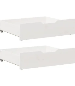 Bedlades 2 st 65x55x17 cm massief grenenhout wit