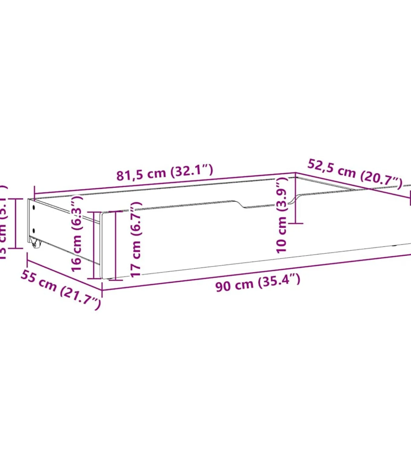 Bedlades 2 st 90x55x17 cm massief grenenhout wit