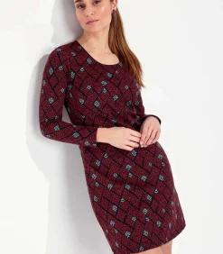 Bedrukte rechte jurk WABI