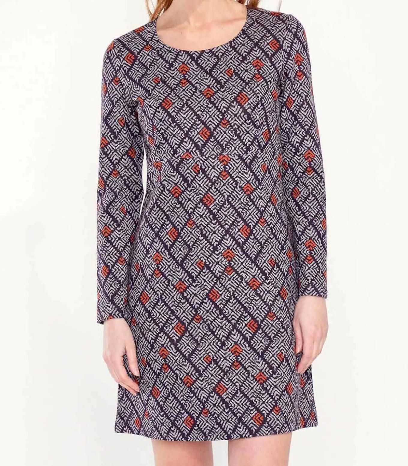 Bedrukte rechte jurk WABI