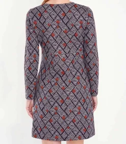 Bedrukte rechte jurk WABI