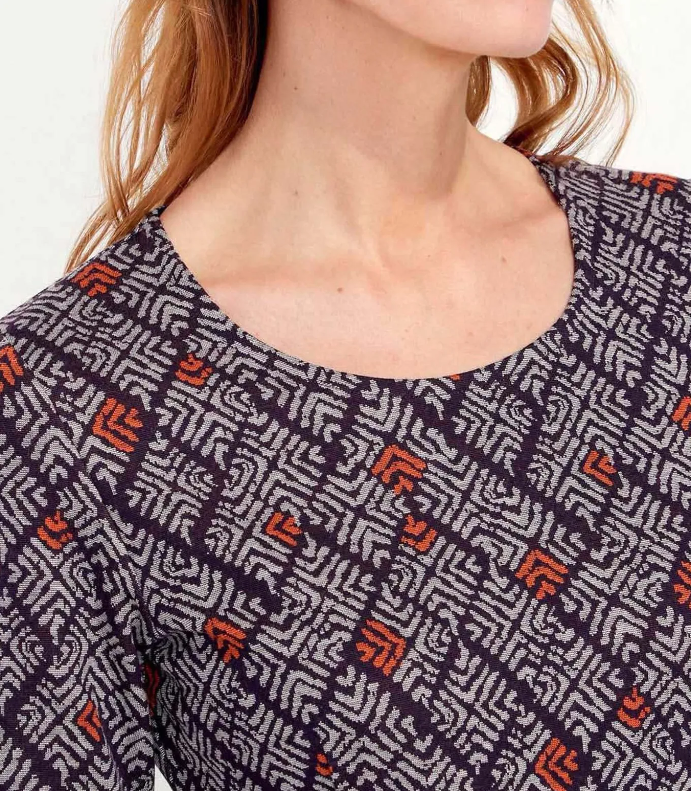 Bedrukte rechte jurk WABI