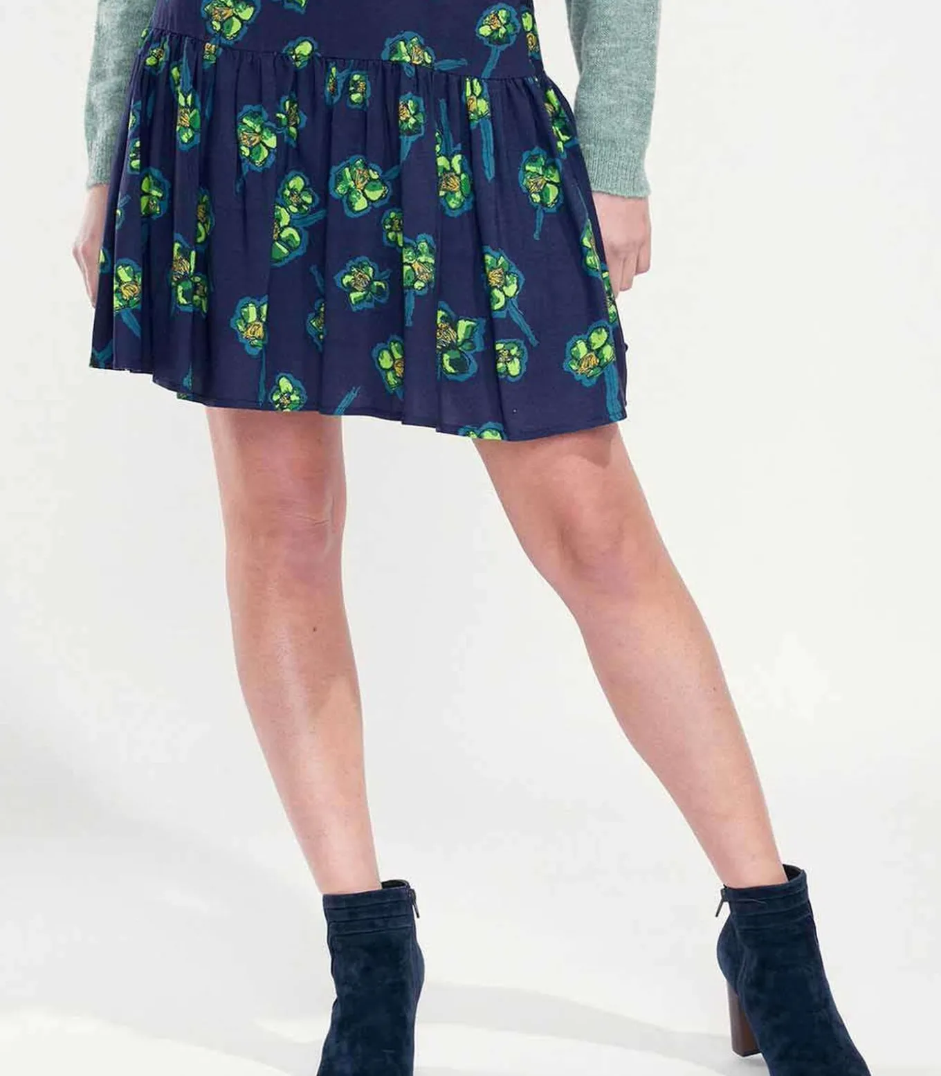 Bedrukte vloeibare korte rok PATNA